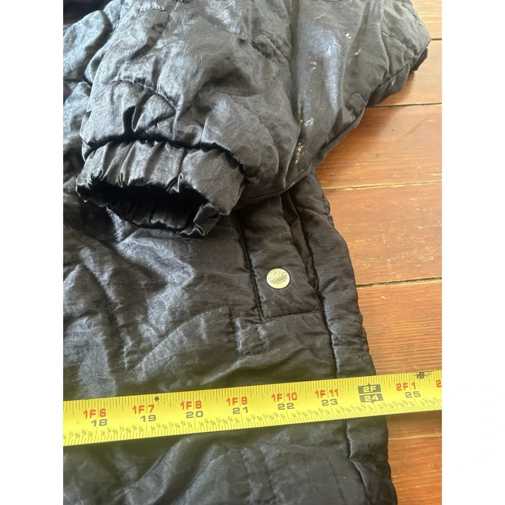 Vtg.‎ Adidas Reversible Lined Windbreaker Puffer Jacket Mens Medium Black  Y2K